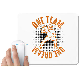                       UDNAG White Mousepad 'Baseball | One Team' for Computer / PC / Laptop [230 x 200 x 5mm]                                              