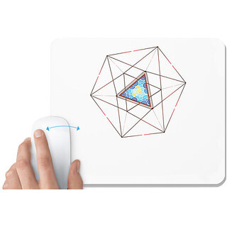                       UDNAG White Mousepad 'Illustration | Hexagonal Art' for Computer / PC / Laptop [230 x 200 x 5mm]                                              