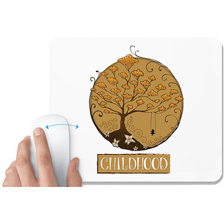                       UDNAG White Mousepad '| Childhood' for Computer / PC / Laptop [230 x 200 x 5mm]                                              