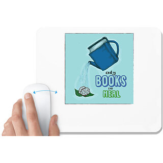                       UDNAG White Mousepad 'Books | Only books can heal' for Computer / PC / Laptop [230 x 200 x 5mm]                                              