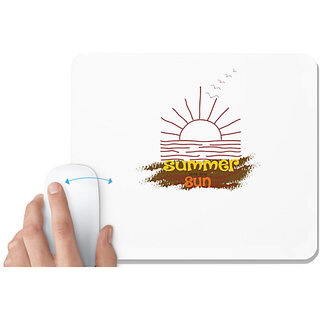                       UDNAG White Mousepad 'Summer | Summer Sun' for Computer / PC / Laptop [230 x 200 x 5mm]                                              