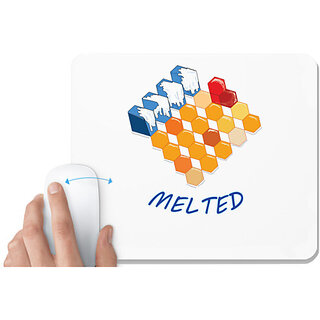                       UDNAG White Mousepad '| Melted' for Computer / PC / Laptop [230 x 200 x 5mm]                                              