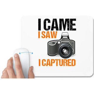                       UDNAG White Mousepad 'Photographer | I came I saw I captured' for Computer / PC / Laptop [230 x 200 x 5mm]                                              