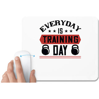                       UDNAG White Mousepad 'Gym | everyday is training day' for Computer / PC / Laptop [230 x 200 x 5mm]                                              