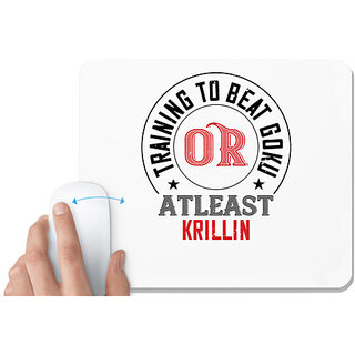                       UDNAG White Mousepad 'Gym | training to beat goku or atleast krillin' for Computer / PC / Laptop [230 x 200 x 5mm]                                              