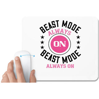                       UDNAG White Mousepad 'Gym | best mode always on best mode alwayes on' for Computer / PC / Laptop [230 x 200 x 5mm]                                              
