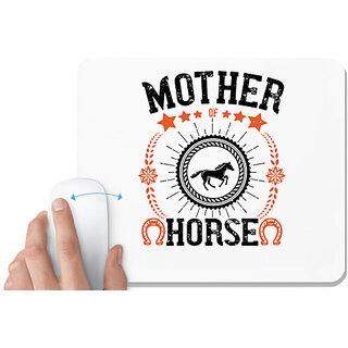                       UDNAG White Mousepad 'Horse | mother of horse' for Computer / PC / Laptop [230 x 200 x 5mm]                                              