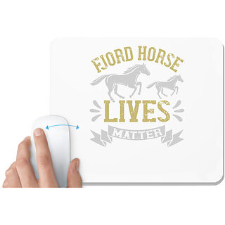                       UDNAG White Mousepad 'Horse | fjord horse lives matter' for Computer / PC / Laptop [230 x 200 x 5mm]                                              