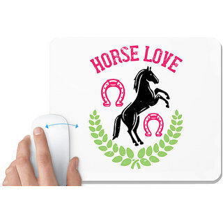                       UDNAG White Mousepad 'Horse | horse love' for Computer / PC / Laptop [230 x 200 x 5mm]                                              