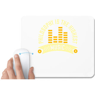                       UDNAG White Mousepad 'Music | Philosophy is the highest music' for Computer / PC / Laptop [230 x 200 x 5mm]                                              