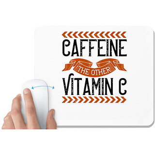                       UDNAG White Mousepad 'Coffee | Caffeine-The other Vitamin C' for Computer / PC / Laptop [230 x 200 x 5mm]                                              