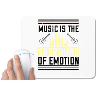                      UDNAG White Mousepad 'Music | Music is the shorthand of emotion' for Computer / PC / Laptop [230 x 200 x 5mm]                                              