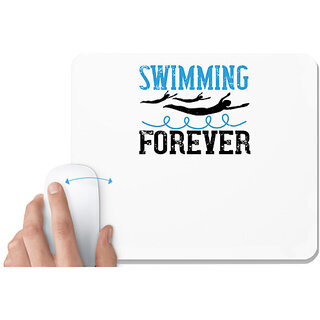                       UDNAG White Mousepad 'Swimming | swimming forever' for Computer / PC / Laptop [230 x 200 x 5mm]                                              