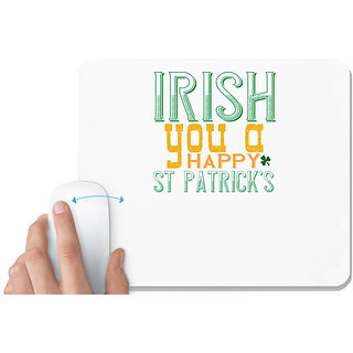                       UDNAG White Mousepad 'Irish | irish you a happy st patricks' for Computer / PC / Laptop [230 x 200 x 5mm]                                              