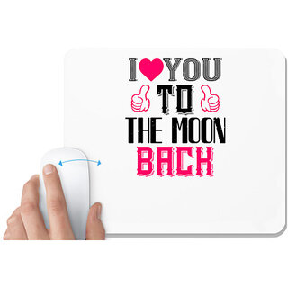                       UDNAG White Mousepad 'Love | ilove you to the moon beach' for Computer / PC / Laptop [230 x 200 x 5mm]                                              