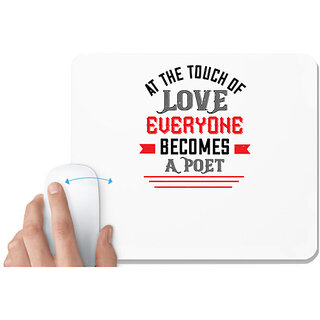                       UDNAG White Mousepad 'Love | at the touch of love' for Computer / PC / Laptop [230 x 200 x 5mm]                                              
