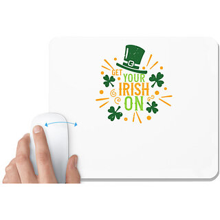                       UDNAG White Mousepad 'Irish | get your irish on3' for Computer / PC / Laptop [230 x 200 x 5mm]                                              