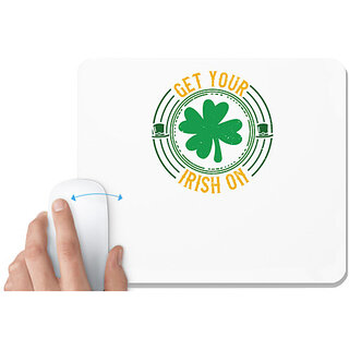                       UDNAG White Mousepad 'Irish | get your irish on2' for Computer / PC / Laptop [230 x 200 x 5mm]                                              