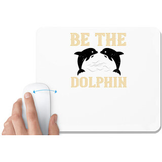                       UDNAG White Mousepad 'Swimming | be the dolphin' for Computer / PC / Laptop [230 x 200 x 5mm]                                              