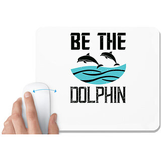                       UDNAG White Mousepad 'Swimming | be the dolphin 2' for Computer / PC / Laptop [230 x 200 x 5mm]                                              