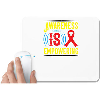                       UDNAG White Mousepad 'Awareness | Awareness is empowering-02' for Computer / PC / Laptop [230 x 200 x 5mm]                                              