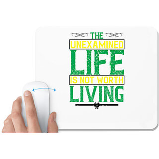                      UDNAG White Mousepad 'Love | The unexamined life is not worth living' for Computer / PC / Laptop [230 x 200 x 5mm]                                              