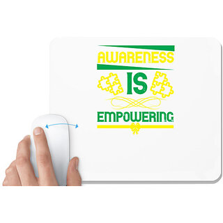                       UDNAG White Mousepad 'Awareness | Awareness is empowering03' for Computer / PC / Laptop [230 x 200 x 5mm]                                              