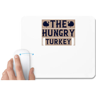                       UDNAG White Mousepad 'Turkey | The hungry turkey' for Computer / PC / Laptop [230 x 200 x 5mm]                                              