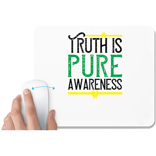                       UDNAG White Mousepad 'Thanks Giving | Truth is pure awareness' for Computer / PC / Laptop [230 x 200 x 5mm]                                              