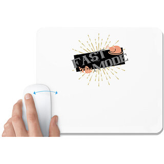                       UDNAG White Mousepad 'Thanks Giving | Fast mode' for Computer / PC / Laptop [230 x 200 x 5mm]                                              