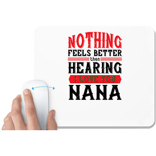                       UDNAG White Mousepad 'Grand Father | NOTHING feels better then hearing' for Computer / PC / Laptop [230 x 200 x 5mm]                                              