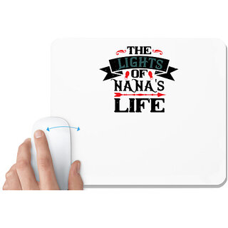                       UDNAG White Mousepad 'Grand Father | THE LIGHTS OF NANAS LIFE' for Computer / PC / Laptop [230 x 200 x 5mm]                                              