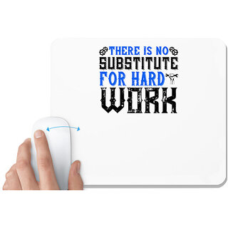                       UDNAG White Mousepad 'Gym | 03.ther is no substitute for hard work' for Computer / PC / Laptop [230 x 200 x 5mm]                                              
