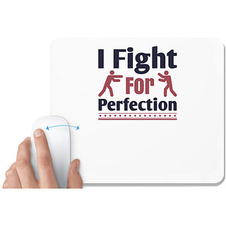                      UDNAG White Mousepad 'Labor | I fight for perfection' for Computer / PC / Laptop [230 x 200 x 5mm]                                              