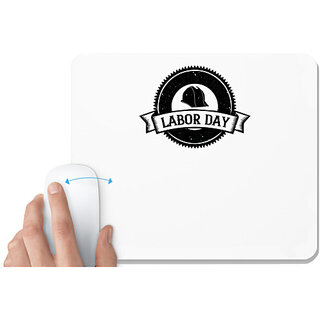                       UDNAG White Mousepad 'Labor | I wish you a happy labor day' for Computer / PC / Laptop [230 x 200 x 5mm]                                              