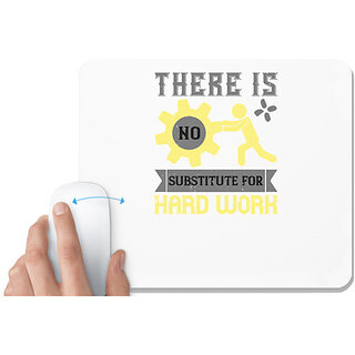                       UDNAG White Mousepad 'labor | There is no substitute for hard work' for Computer / PC / Laptop [230 x 200 x 5mm]                                              