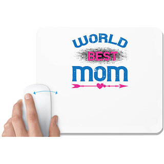                       UDNAG White Mousepad 'Mother | world best mom copy' for Computer / PC / Laptop [230 x 200 x 5mm]                                              