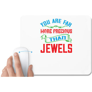                       UDNAG White Mousepad 'Love | you are fare more precious' for Computer / PC / Laptop [230 x 200 x 5mm]                                              