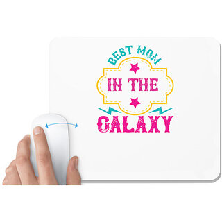                       UDNAG White Mousepad 'Mother | best mom in the galaxy' for Computer / PC / Laptop [230 x 200 x 5mm]                                              