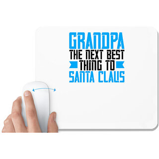                       UDNAG White Mousepad 'Grand Father | grandpa Santa Claus' for Computer / PC / Laptop [230 x 200 x 5mm]                                              