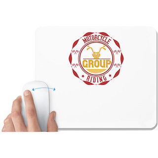                       UDNAG White Mousepad 'Motorcycle | motorcycle group riding' for Computer / PC / Laptop [230 x 200 x 5mm]                                              
