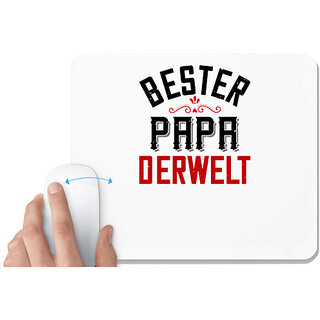                       UDNAG White Mousepad 'Papa, Father | bester papa' for Computer / PC / Laptop [230 x 200 x 5mm]                                              