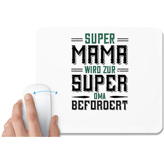                       UDNAG White Mousepad 'Papa, Father | super mama wird zur' for Computer / PC / Laptop [230 x 200 x 5mm]                                              