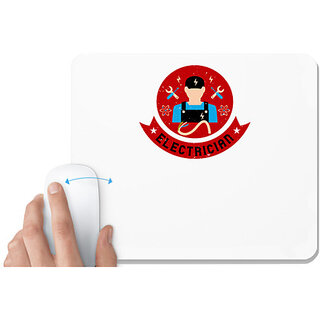                       UDNAG White Mousepad 'Electrical Engineer | Electrician 1' for Computer / PC / Laptop [230 x 200 x 5mm]                                              