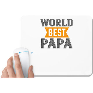                       UDNAG White Mousepad 'Father | world best papa 1' for Computer / PC / Laptop [230 x 200 x 5mm]                                              