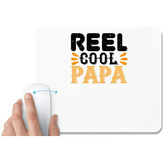                       UDNAG White Mousepad 'Father | reel cool papa' for Computer / PC / Laptop [230 x 200 x 5mm]                                              