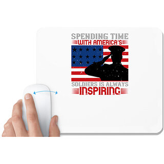                      UDNAG White Mousepad 'Soldier | 01.Spending time with america's (1)' for Computer / PC / Laptop [230 x 200 x 5mm]                                              