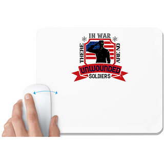                       UDNAG White Mousepad 'Soldier | 01 .In war, there are no unwounded (1)' for Computer / PC / Laptop [230 x 200 x 5mm]                                              