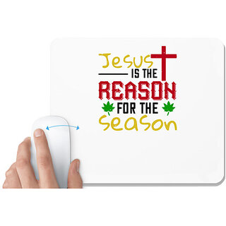                       UDNAG White Mousepad 'Christmas | is the reason for the season' for Computer / PC / Laptop [230 x 200 x 5mm]                                              