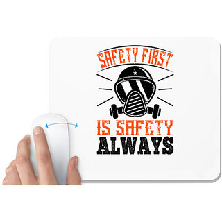                       UDNAG White Mousepad 'Firefighter | Safety First is Safety Always' for Computer / PC / Laptop [230 x 200 x 5mm]                                              